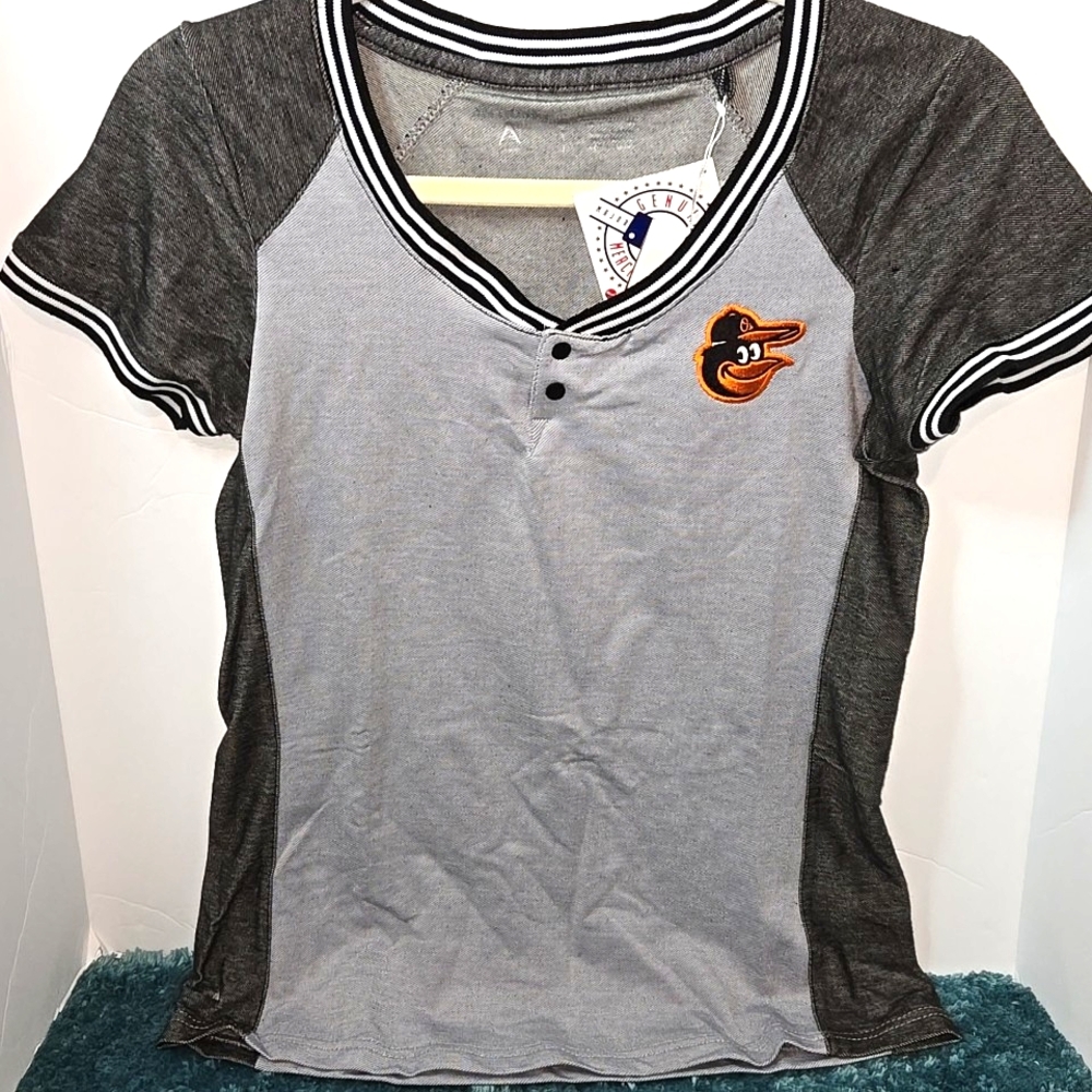 (New) Baltimore Orioles Women's Black and Grey Jersey Size S